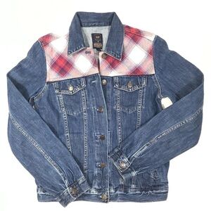 Gap Pendleton Jean Jacket Denim Plaid Flannel XS